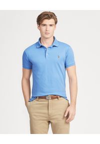 Ralph Lauren - RALPH LAUREN - Koszulka Polo Slim Fit. Typ kołnierza: polo. Kolor: niebieski. Materiał: bawełna. Wzór: haft. Styl: klasyczny #1