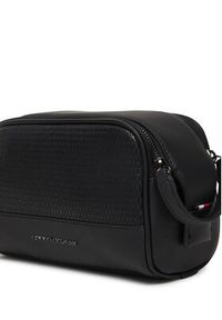 TOMMY HILFIGER - Tommy Hilfiger Kosmetyczka Metal Logo Woven Washbag AM0AM14098 Czarny. Kolor: czarny. Materiał: skóra #4