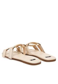 Elisabetta Franchi Klapki SA-50L-62E2-V550 Kremowy. Kolor: kremowy. Materiał: skóra #2