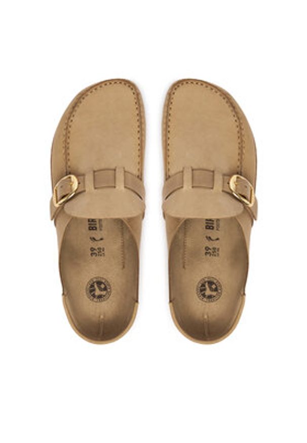 Birkenstock Klapki Buckley 1030443 Beżowy. Kolor: beżowy. Materiał: skóra
