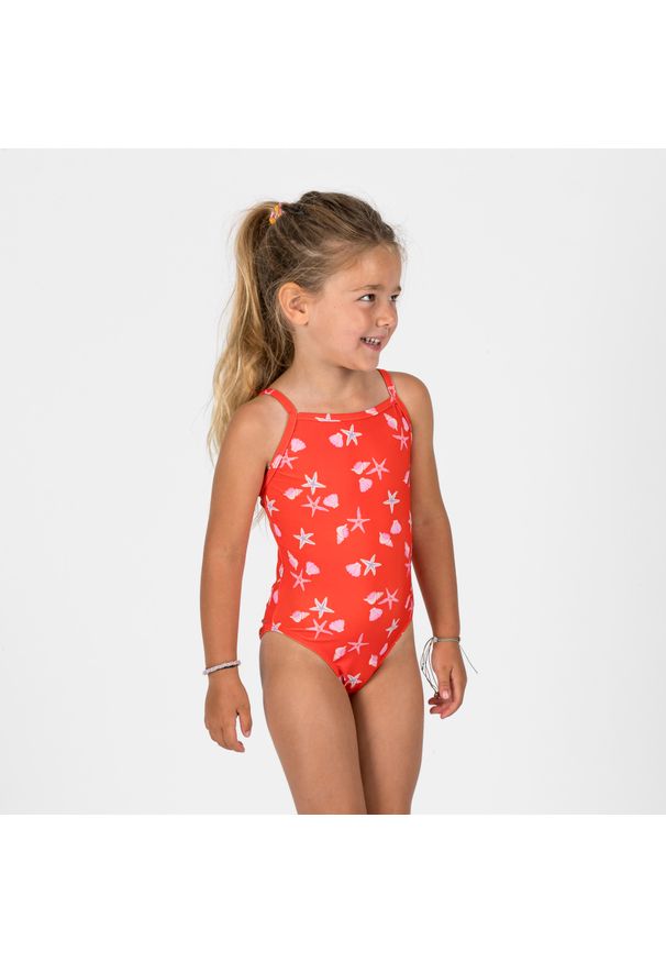 NABAIJI - Strój jednoczęściowy pływacki dla malucha Nabaiji Madina Shell. Kolor: czerwony, pomarańczowy, wielokolorowy. Materiał: materiał, poliester, elastan