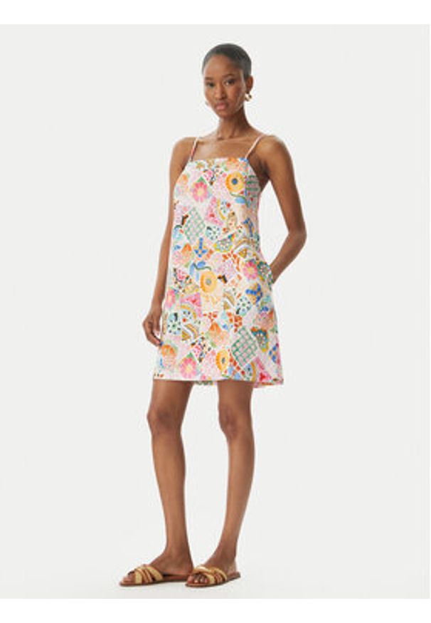 Seafolly Sukienka letnia Beach Bohème 55773-DR Kolorowy Regular Fit. Materiał: wiskoza. Wzór: kolorowy. Sezon: lato