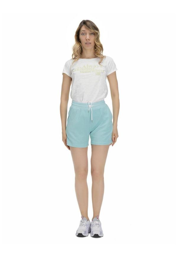 LEONE 1947 APPAREL - Damskie spodenki frotte Silence Work. Kolor: niebieski. Materiał: tkanina. Sport: fitness