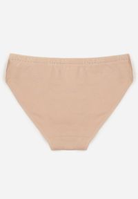 Renee - Beżowe Majtki Figi z Bawełny z Napisem Love Adririn. Kolor: beżowy. Materiał: bawełna. Wzór: napisy #2