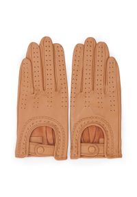 Wittchen - Damskie rękawiczki skórzane samochodowe. Materiał: skóra. Wzór: aplikacja. Styl: elegancki