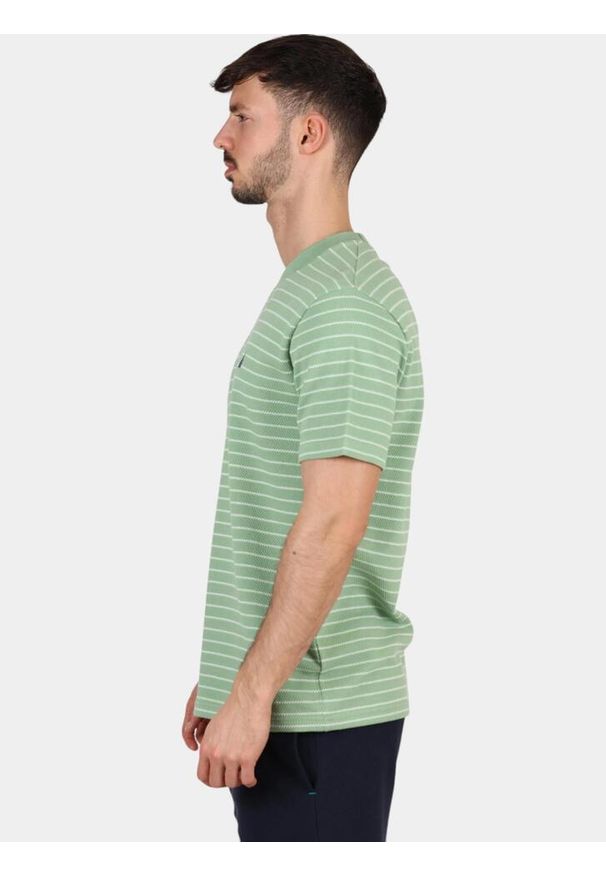 T-shirt męski Nautica Gianni. Kolor: zielony. Wzór: paski