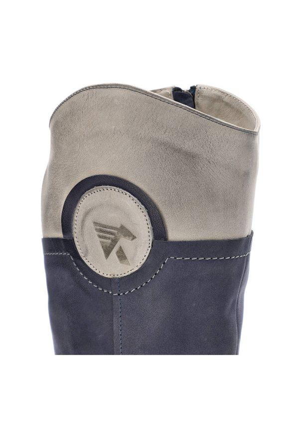 Granatowe Kozaki Karino Damskie Wygodne Obuwie. Okazja: na spacer. Kolor: niebieski. Materiał: zamsz, skóra. Sezon: jesień. Styl: elegancki