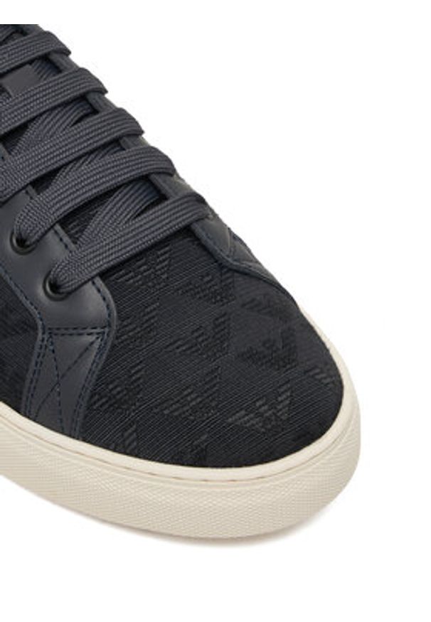 Emporio Armani Sneakersy EM003843 Granatowy. Kolor: niebieski. Materiał: skóra