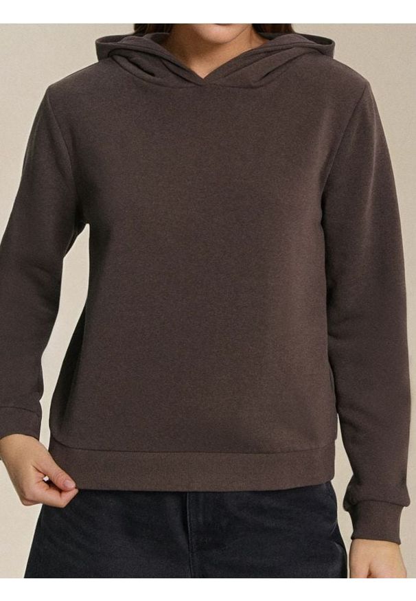 Sinsay - Bluza z kapturem i kieszenią - brązowy. Typ kołnierza: kaptur. Kolor: brązowy