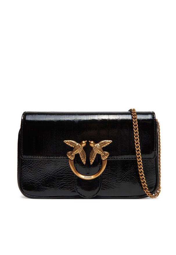 Pinko - PINKO Torebka Love One Pocket C PE 25 PLLT 100061 A1VE Czarny. Kolor: czarny. Materiał: skórzane