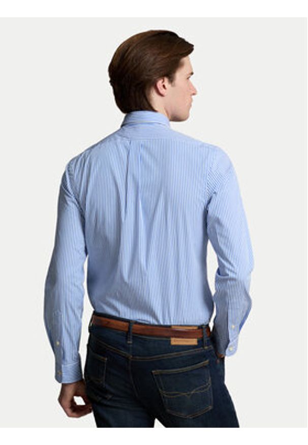 Polo Ralph Lauren Koszula 710929344001 Niebieski Slim Fit. Typ kołnierza: polo. Kolor: niebieski. Materiał: bawełna