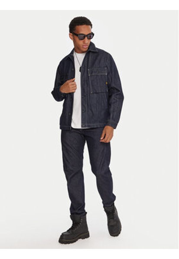 G-Star RAW - G-Star Raw Koszula jeansowa Mosa D26462-D577 Granatowy Relaxed Fit. Kolor: niebieski. Materiał: bawełna