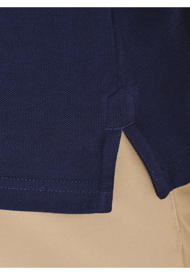 Pako Lorente - PAKO LORENTE - Granatowy gładki t-shirt polo. Okazja: na co dzień. Typ kołnierza: polo. Kolor: niebieski, biały. Materiał: bawełna. Wzór: gładki. Styl: casual