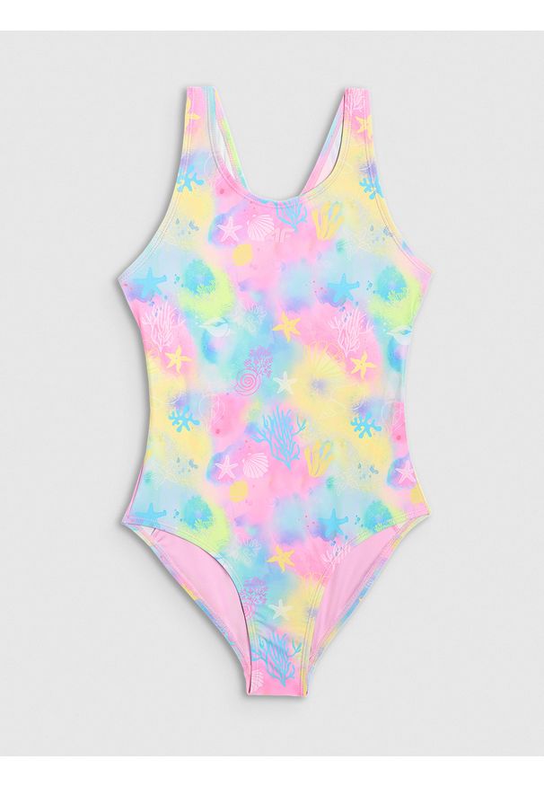 4f - 4F Kostium kąpielowy jednoczęściowy dziewczęcy - multikolor 158/164 (12-14 lat). Kolor: wielokolorowy