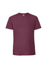 FRUIT OF THE LOOM - Męska Koszulka Iconic Premium Ringspun Cotton T-shirt. Kolor: czerwony, brązowy, wielokolorowy