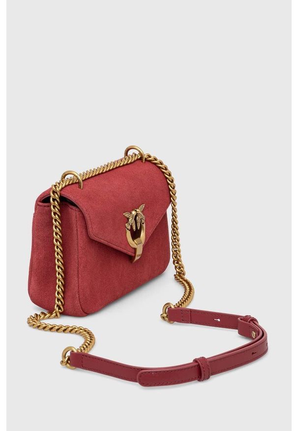 Czerwona listonoszka Pinko zamszowa 101749.A0F6