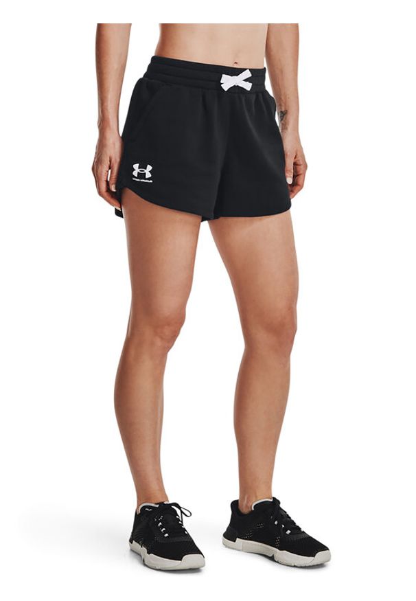 Under Armour Szorty sportowe Rival Fleece Short 1376257 Czarny Regular Fit. Kolor: czarny