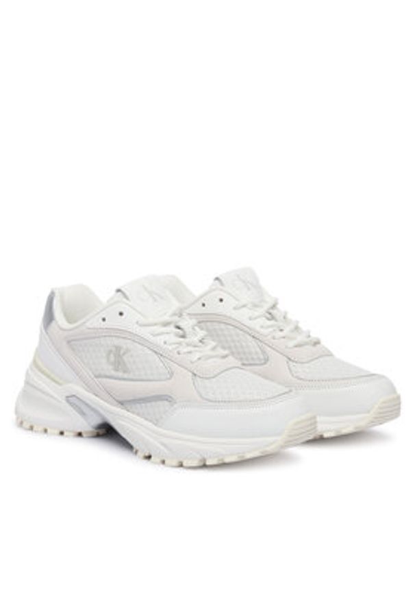 Calvin Klein Sneakersy Hike Runner Mesh Mix Met Mg YW0YW02009 Biały. Kolor: biały. Materiał: materiał, mesh