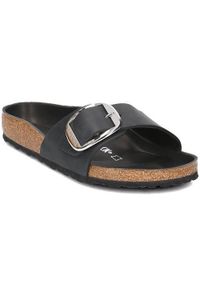 Klapki damskie Birkenstock Madrid Big Buck. Kolor: czarny. Materiał: zamsz, materiał, skóra