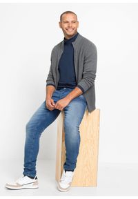 bonprix - Bawełniany kardigan z cienkiej dzianiny. Kolor: szary. Materiał: dzianina, bawełna. Długość: długie #3