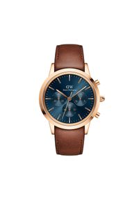 Daniel Wellington Zegarek Iconic Chronograph St Mawes Arctic DW00100639 Brązowy. Kolor: brązowy