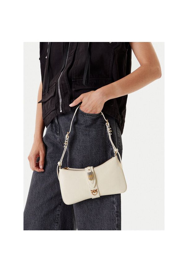 Pinko - Torebka PINKO. Kolor: kremowy