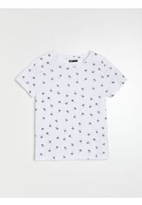 Sinsay - Koszulka z nadrukiem - biały. Kolor: biały. Wzór: nadruk #1