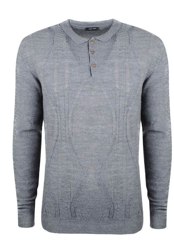 Xagon Man Sweter "Polo" | A1908 1J91269 | Mężczyzna | Szary. Okazja: na co dzień. Typ kołnierza: polo. Kolor: szary. Materiał: akryl. Styl: casual