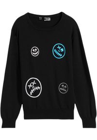 bonprix - Sweter chłopięcy z czystej bawełny. Kolor: czarny. Materiał: bawełna #1