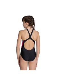 Dziewczęcy jednoczęściowy kostium kąpielowy Arena V Back Panel. Kolor: wielokolorowy, czarny, różowy #2