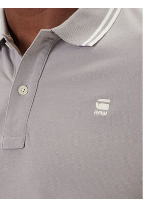G-Star RAW - G-Star Raw Polo Dunda D17127-5864 Szary Slim Fit. Typ kołnierza: polo. Kolor: szary. Materiał: bawełna