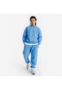 Decathlon - Bluza okrągły dekolt męska Elementals. Kolor: niebieski. Materiał: poliester, elastan, tkanina, prążkowany, bawełna, materiał #2