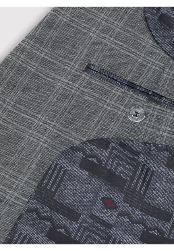 Pako Lorente - PAKO LORENTE – Szara marynarka garniturowa w kratkę. Okazja: na komunię. Kolor: szary. Wzór: kratka. Styl: elegancki, boho