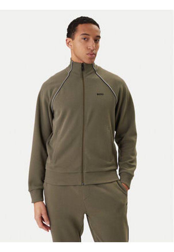BOSS Dres 50555906 Khaki Regular Fit. Kolor: brązowy. Materiał: syntetyk, bawełna