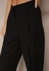 Renee - Czarne Eleganckie Modalowe Spodnie Garniturowe High Waist Mavilisse. Stan: podwyższony. Kolor: czarny. Styl: elegancki