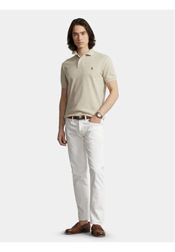 Polo Ralph Lauren Polo 710536856215 Beżowy Slim Fit. Typ kołnierza: polo. Kolor: beżowy. Materiał: bawełna