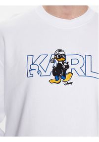 Karl Lagerfeld - KARL LAGERFELD Bluza DISNEY Logo 705098 532930 Biały Regular Fit. Typ kołnierza: dekolt w karo. Kolor: biały. Materiał: bawełna. Wzór: motyw z bajki #5