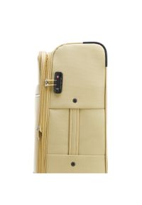 Wittchen - Duża walizka miękka z błyszczącym suwakiem z przodu beżowa. Kolor: beżowy. Materiał: poliester. Styl: elegancki, wakacyjny #5