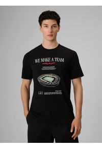 4f - 4F T-shirt regular z nadrukiem męski - czarny XXL. Okazja: na co dzień. Kolor: czarny. Materiał: jeans, materiał, bawełna, dresówka, dzianina. Wzór: nadruk. Styl: casual, klasyczny #1