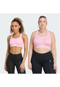 Adidas - Biustonosz TLRD Impact Training High Support. Kolekcja: plus size. Kolor: różowy. Materiał: materiał. Technologia: ClimaCool (Adidas). Sport: fitness