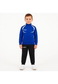 LEGEA - Komplet dresowy dla chłopca SINGAPORE JR. Okazja: na uczelnię. Kolor: niebieski, wielokolorowy, biały. Materiał: dresówka. Styl: sportowy #1