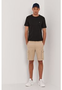 Calvin Klein T-shirt męski kolor czarny gładki. Okazja: na co dzień. Kolor: czarny. Materiał: dzianina, bawełna. Wzór: gładki. Styl: casual