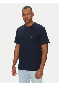 Lacoste T-Shirt TH2827 Granatowy Regular Fit. Kolor: niebieski. Materiał: bawełna #1