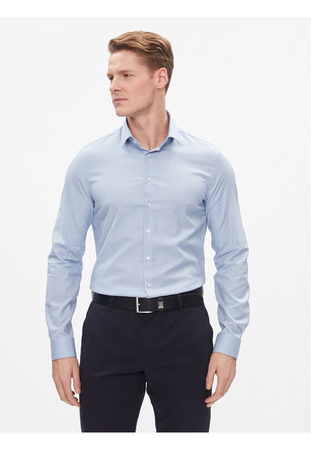Calvin Klein Koszula K10K112305 Błękitny Slim Fit. Kolor: niebieski. Materiał: bawełna
