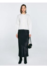 Big-Star - Kardigan damski z dodatkiem wełny biały Lena 100. Kolor: biały. Materiał: wełna #3