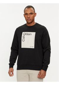 Calvin Klein Bluza Square Logo K10K112440 Czarny Regular Fit. Kolor: czarny. Materiał: bawełna #1