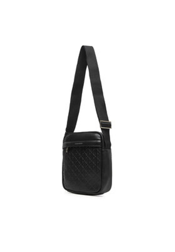 Calvin Klein Saszetka Emblem Emboss Reporter LV04D3204G Czarny. Kolor: czarny. Materiał: skóra