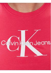 Calvin Klein Jeans Top J20J221521 Różowy Slim Fit. Kolor: różowy. Materiał: bawełna #3