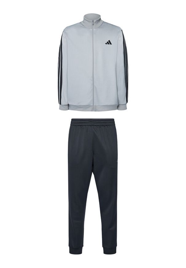 Adidas - adidas Dres Basic 3-Stripes JI8876 Szary Regular Fit. Kolor: szary. Materiał: syntetyk