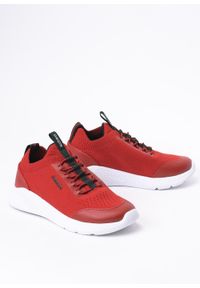 Geox - Sneakersy dziecięce czerwone GEOX J SPRINTYE BOY. Okazja: na co dzień. Kolor: czerwony. Materiał: tkanina, dzianina